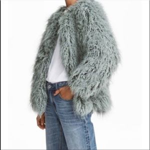 H&M Gray Faux Fur Coat